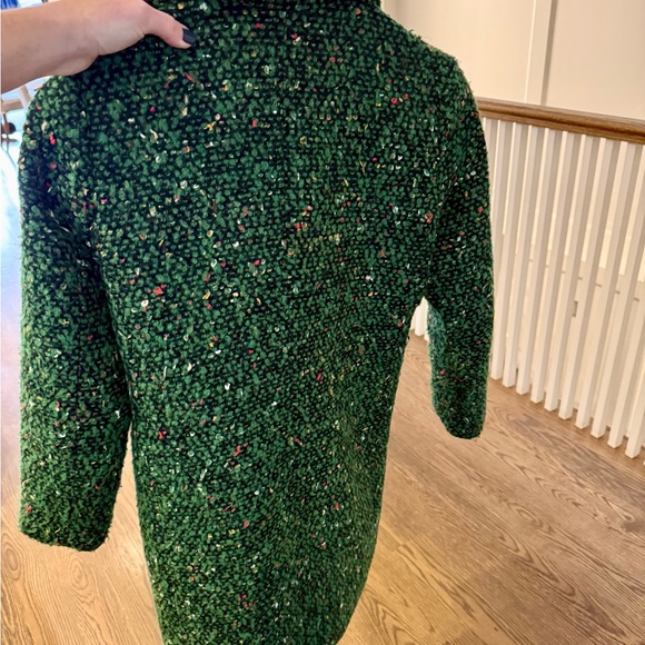 J. Crew green and multi colour tweed women's coat in 00 - Picture 5 of 7